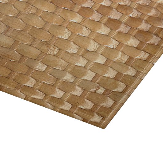 Der Look der Lacquer Wicker Basketweave Textur Schneidebrett (Ecke)