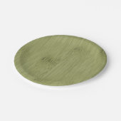 Der Look von Bamboo in Olive Moss Green Wood Grain Pappteller (Schrägansicht)