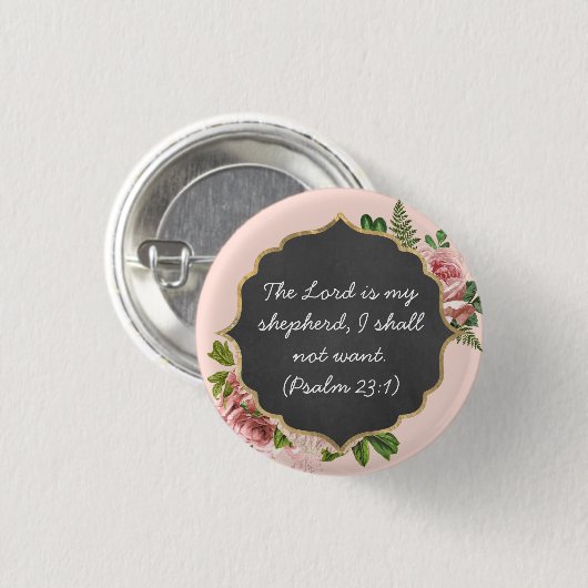 Der LORD ist mein Hirte Psalm 23:1 - Button (Vorne & Hinten)