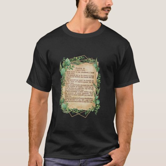Der LORD ist mein Schäferhund Psalm 23 Leaf Art De T-Shirt (Vorderseite)