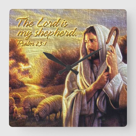 Der Lord ist meine Schäfer Psalm-23:1 Wanduhr (Vorderseite)