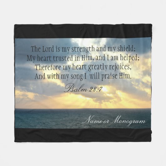 Der Lord ist meine Stärken-Psalm-christliche Bibel Fleecedecke (Vorderseite (Horizontal))