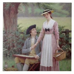 Der Lord von Burleigh, Tennyson, 1919 (Öl auf Fliese