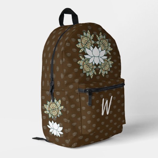 Der Lotus Bedruckter Rucksack (Rückseitige Ecke links)
