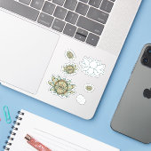 Der Lotus Contour-Sticker Aufkleber (Laptop mit iPhone)