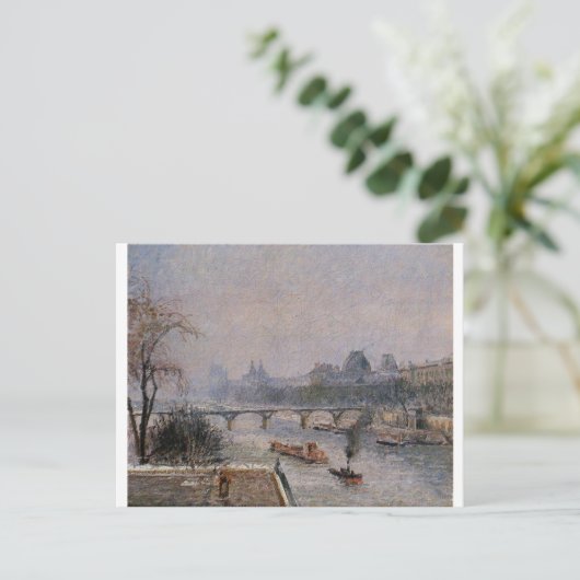 Der Louvre, der Morgen, der Schneeeffekt Camille P Postkarte (Stehend Vorderseite)