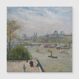 Der Louvre, Frühling Camille Pissarro Magnetkarte