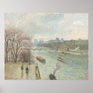 Der Louvre, Nachmittag - Camille Pissarro Kunst Poster