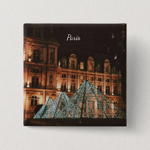 Der Louvre, Paris, Frankreich Button