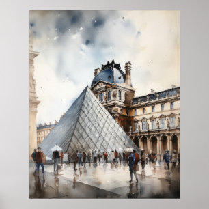 Der Louvre Paris Frankreich Landschaftskunst Druck Poster
