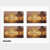 Der Louvre Pyramide im Hof des Louvre Rechteckiger Aufkleber (Blatt)