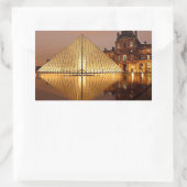 Der Louvre Pyramide im Hof des Louvre Rechteckiger Aufkleber (Tasche)