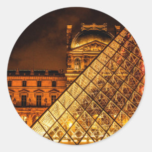 Der Louvre Runder Aufkleber