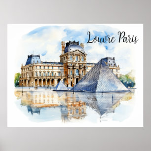 Der Louvre und die Ikonische Pyramide Poster