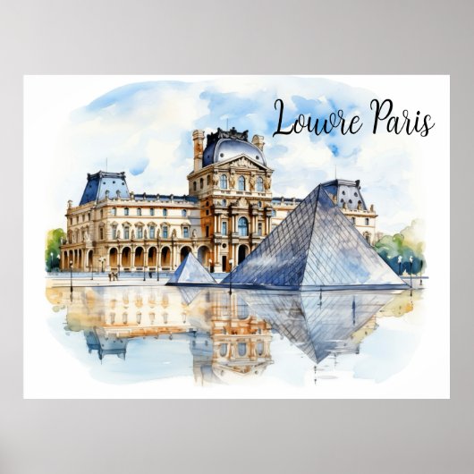 Der Louvre und die Ikonische Pyramide Poster (Vorne)
