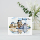 Der Louvre und die Ikonische Pyramide Postkarte (Stehend Vorderseite)