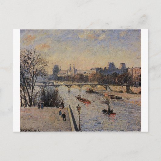 Der Louvre von Camille Pissarro Postkarte (Vorderseite)