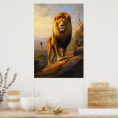 Der Löwe bei Sonnenuntergang Poster (Küche)
