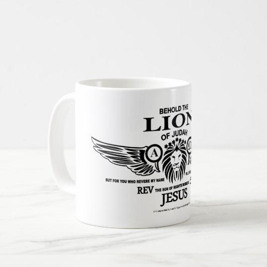 Der Löwe der Judah-Kaffee-Tasse Kaffeetasse (Vorderseite Links)