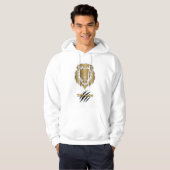 Der Löwe Gold & Schwarz Grafik Hoodie (Vorne ganz)