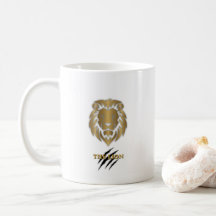 Der Löwe Gold & Schwarz Grafik-Mug