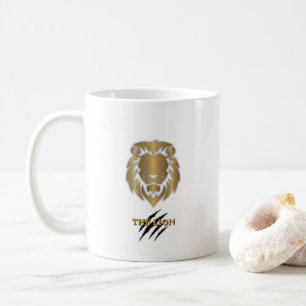 Der Löwe Gold & Schwarz Grafik-Mug Kaffeetasse