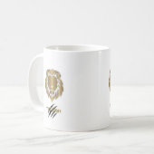 Der Löwe Gold & Schwarz Grafik-Mug Kaffeetasse (Vorderseite Links)