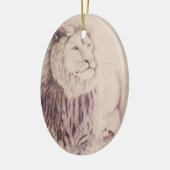 Der Löwe Judah der frohe Weihnacht-Verzierung Keramikornament (Links)