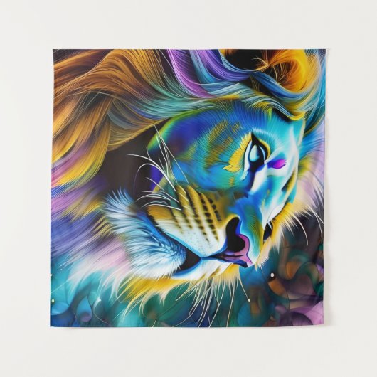 Der Löwe, König aller Katzen Wandteppich (Vorderseite (Horizontal))