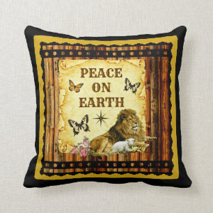 Der Löwe legt mit dem Lamm nieder Kissen