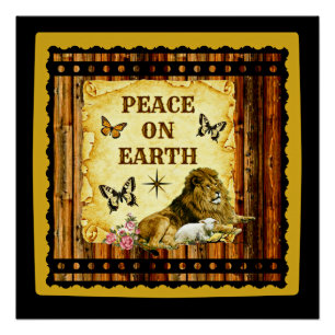 Der Löwe legt mit dem Lamm nieder Poster