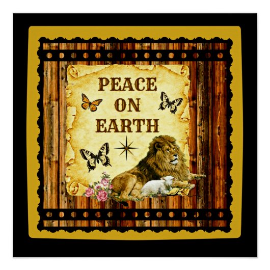 Der Löwe legt sich mit dem Lamm hin Poster (Vorderseite)