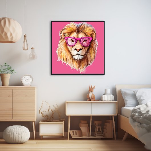 Der Löwe mit rosa Brillenplakat Poster