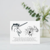 Der Löwe und das Einhorn Postkarte (Stehend Vorderseite)