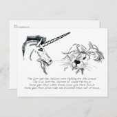 Der Löwe und das Einhorn Postkarte (Vorne/Hinten)