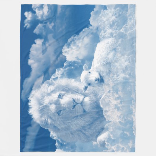Der Löwe und das Lamm aus Wolken geformt Fleecedecke (Vorderseite)