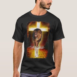 Der Löwe und das Lamm Jesus Christus kreuzen Chris T-Shirt