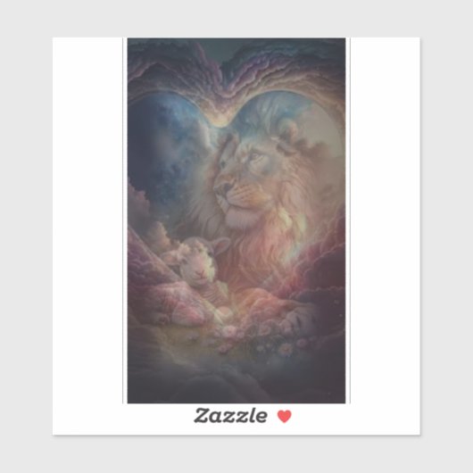 Der Löwe und die Aufkleber für das Lamm (Blatt)