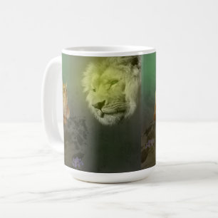 Der Löwe und die Katze, die Tasse des Kaffees
