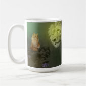 Der Löwe und die Katze, die Tasse des Kaffees (Links)