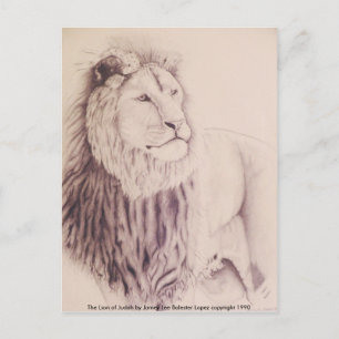 Der Löwe von Juda - Bleistift auf Papier 1990 Var. Postkarte