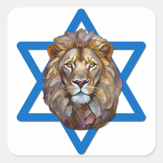 Der Löwe von Juda Quadratischer Aufkleber (Vorderseite)