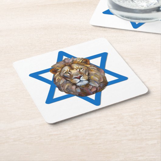 Der Löwe von Juda Rechteckiger Pappuntersetzer (angewinkelt)