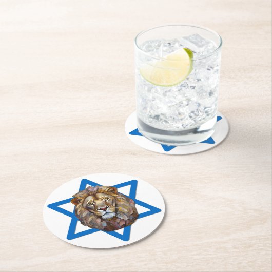 Der Löwe von Juda Runder Pappuntersetzer (Vor Ort)