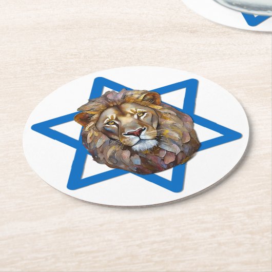 Der Löwe von Juda Runder Pappuntersetzer (Angewinkelt)