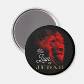 Der Löwe von Judah Black Red Gold Christlich Magnet (Vorderseite/Rückseite)