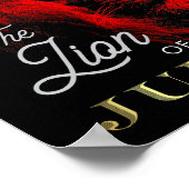 Der Löwe von Judah Black Red Gold Christlich Poster (Ecke)