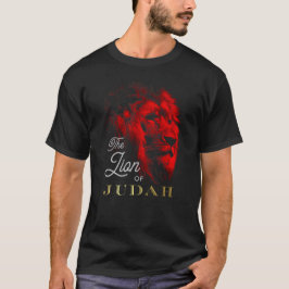 Der Löwe von Judah Black Red Gold Christlich T-Shirt