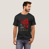 Der Löwe von Judah Black Red Gold Christlich T-Shirt (Vorne ganz)