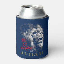 Der Löwe von Judah Navy Blue Red Gold Christlich Dosenkühler